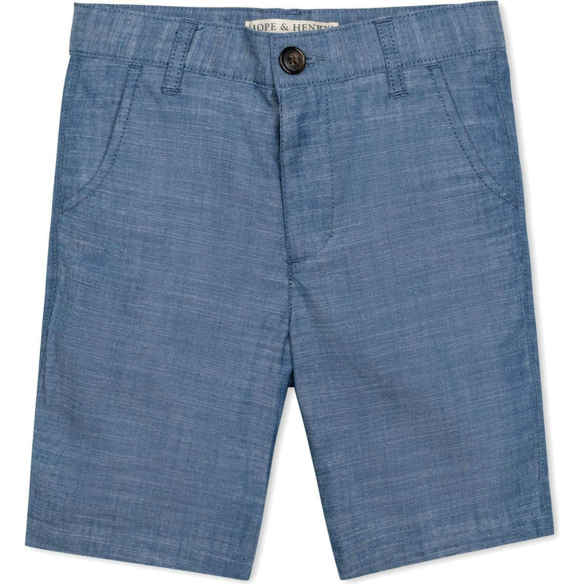 Organic Cotton Chambray Short, Blue
