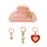 Sweetheart Claw Clip and Charms Set (includes 4 charms)