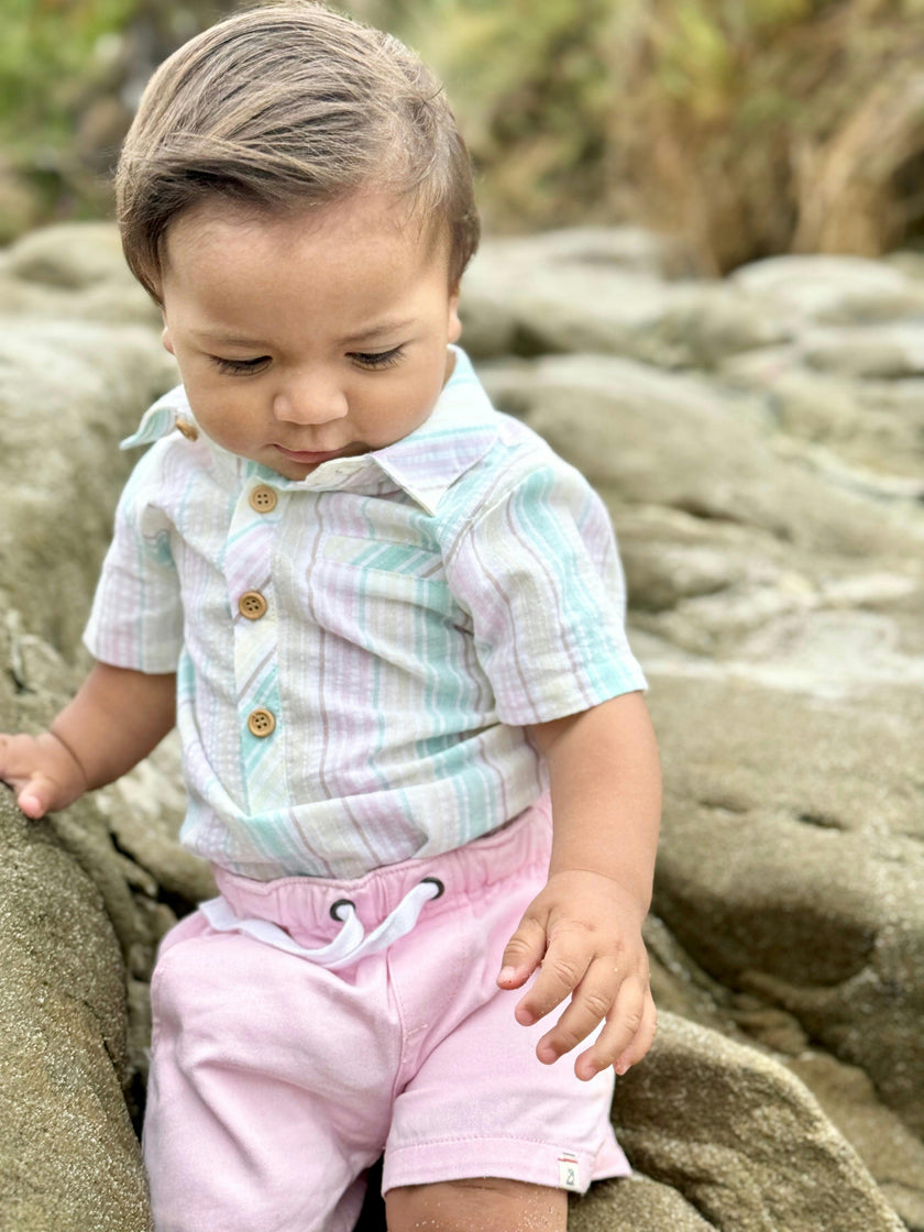 GREEN/GOLD STRIPE HELFORD WOVEN ONESIE
