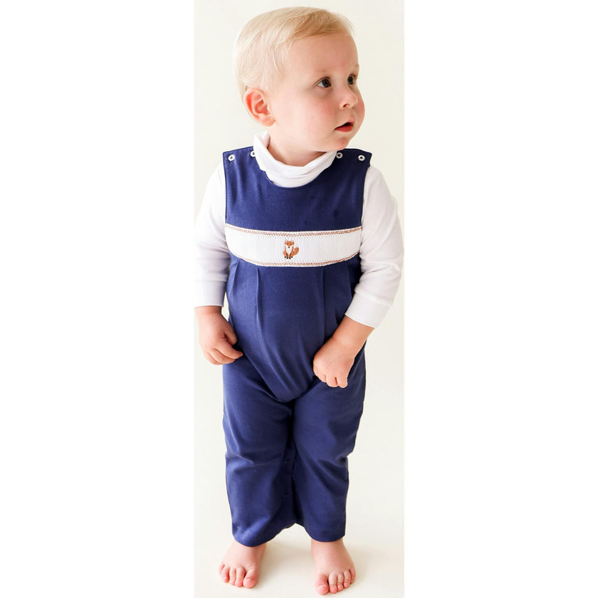 Navy Smocked Romper