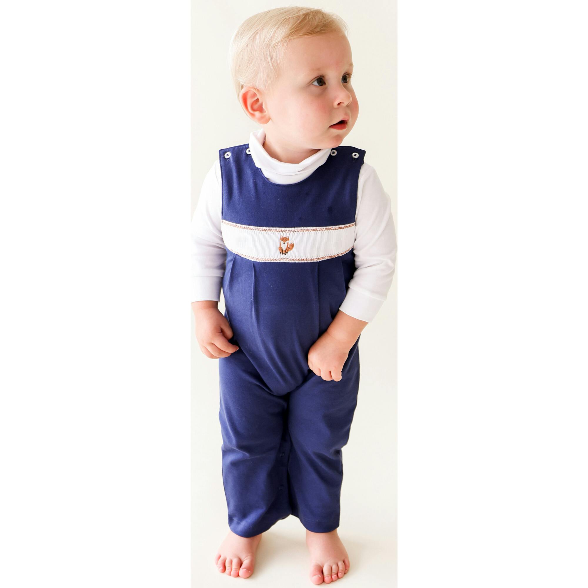 Navy Smocked Romper