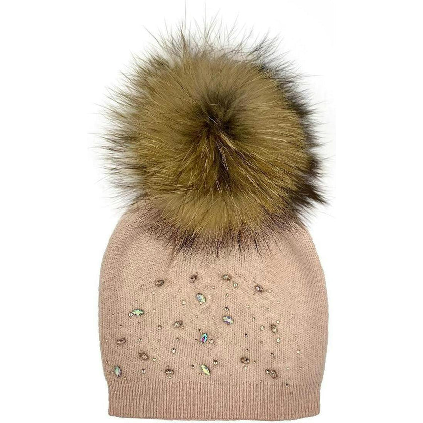 Rhinestone Embellished Hat (Snap On Pom Sold Separately)
