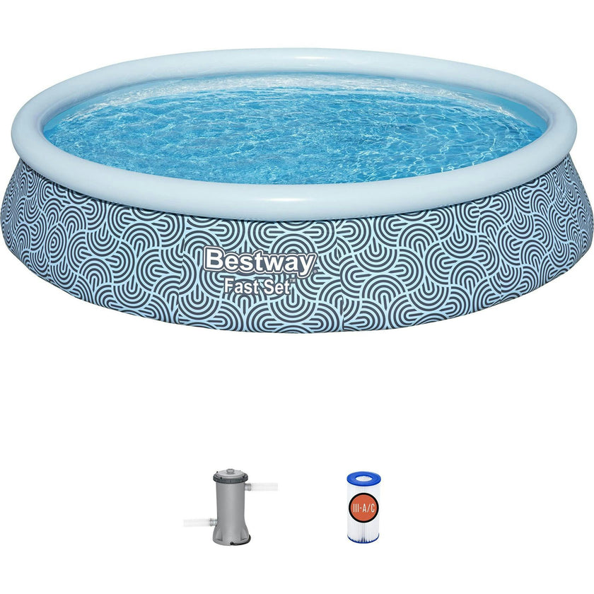 Fast Set: Pool Set - Blue Abstract 13"x 33"