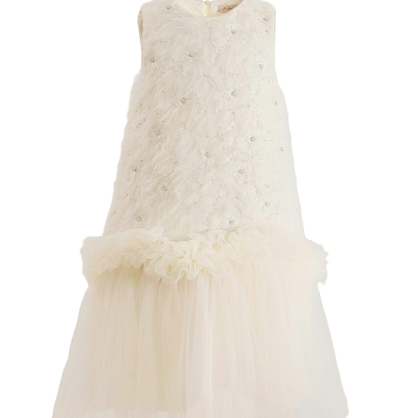 Cream Sparkle Tulle Dress