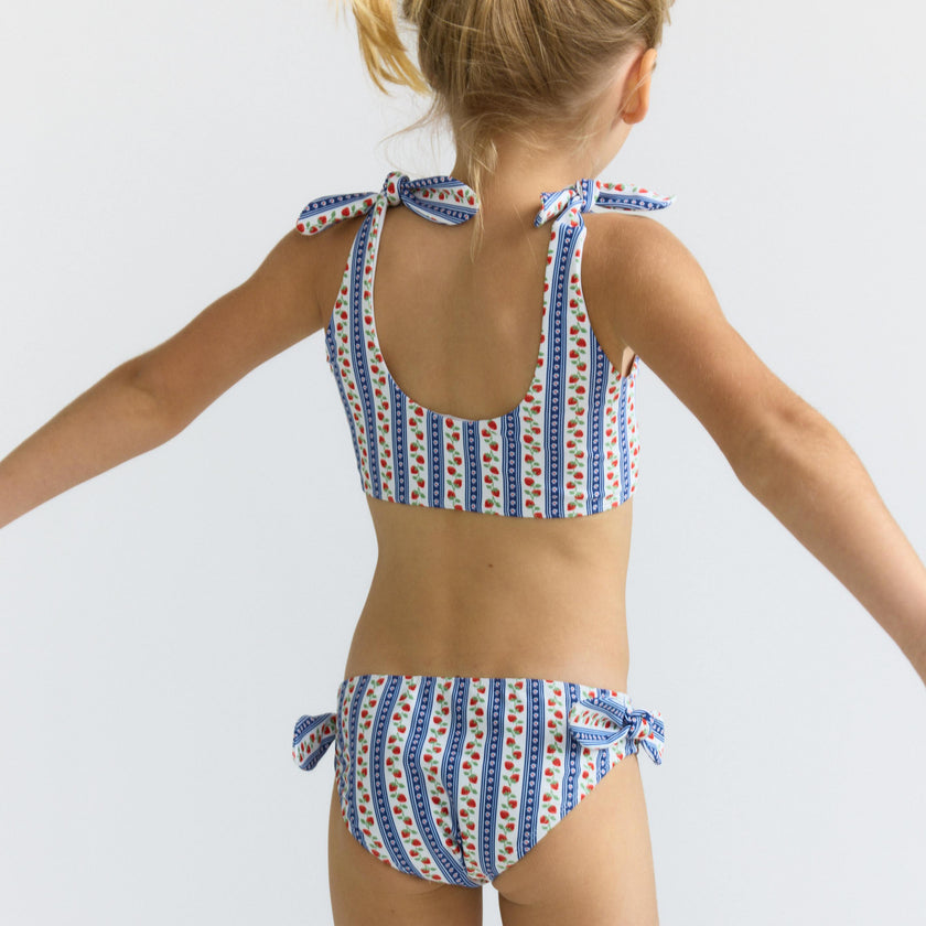 girls strawberry patch tie knot bikini
