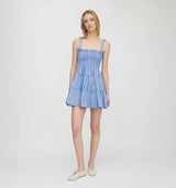 The Ribbon Charlotte Nap Dress - Blue Floral Batik Stripe