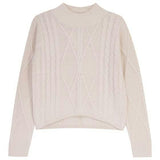 Crop Top With Cable & Rib Knit
