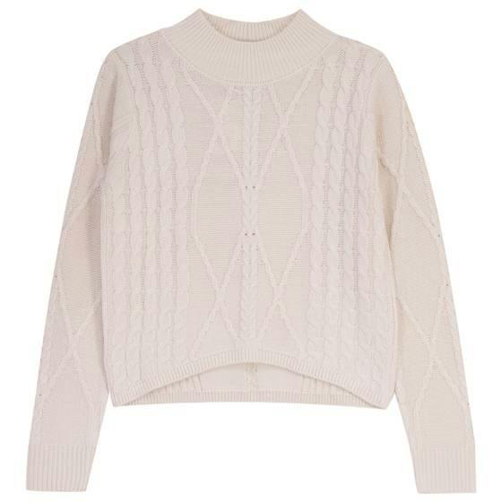 Crop Top With Cable & Rib Knit