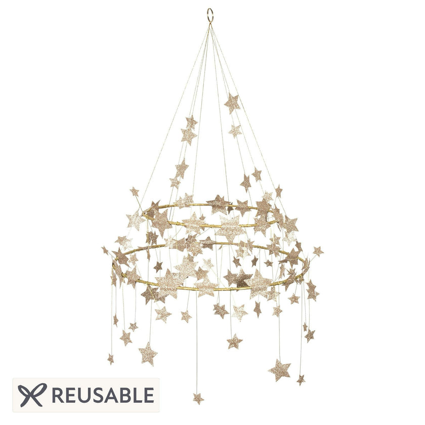 Gold Sparkle Star Chandelier
