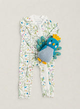 Baby Zippered One-Piece - Tropical Garden and Violet the Peacock - Knit Doll