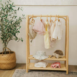 Handcrafted - Belle Kids Montessori Clothing Rack (Natural) - Rattan Wicker