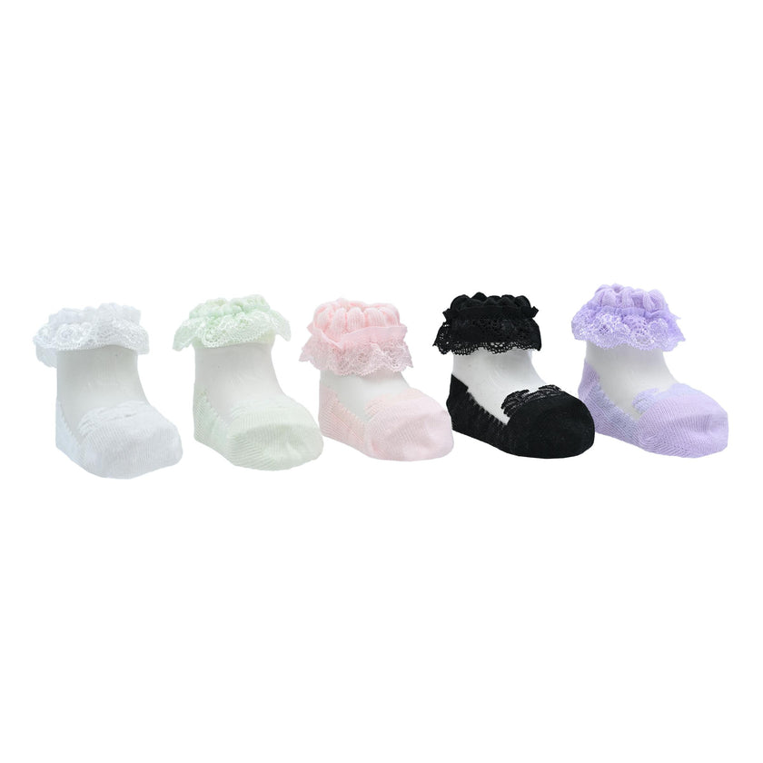 Lace Trim Veil Socks Set
