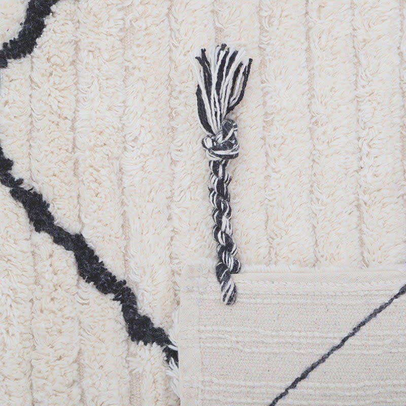 Viktor Braided Tassel Rectangular Rug, Black