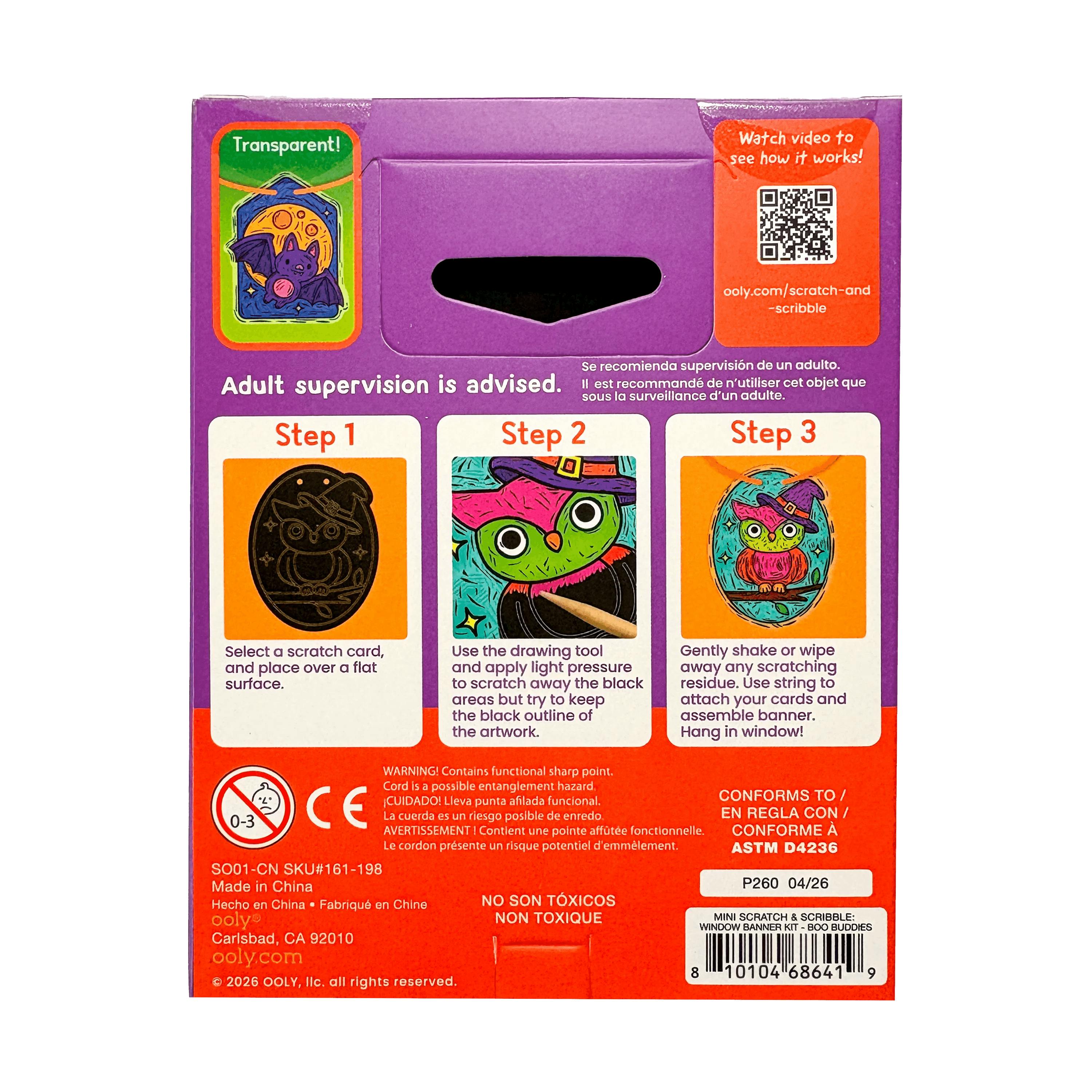 Scratch & Scribble Mini Window Banner Kit - Boo Buddies - 6 Cards