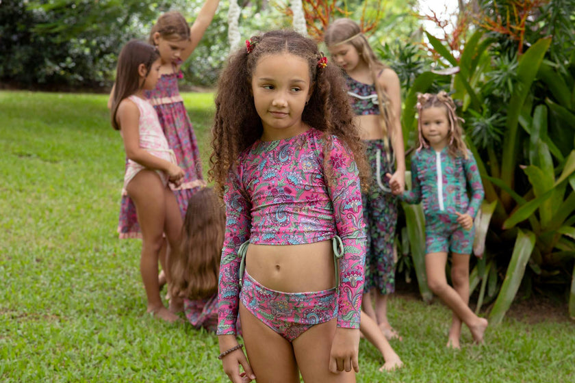 Girls Bikini Set (Side Tie Top & Reversible Bottoms) – Liberty