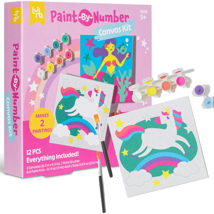 Little Yellow Bicycle: & Mermaid Paint-By-Number Canvas Kit
