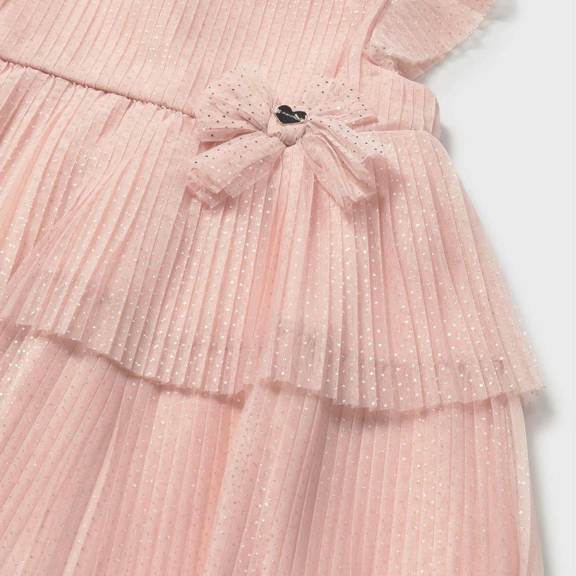 Pink Baby Dress With Glitter Bow