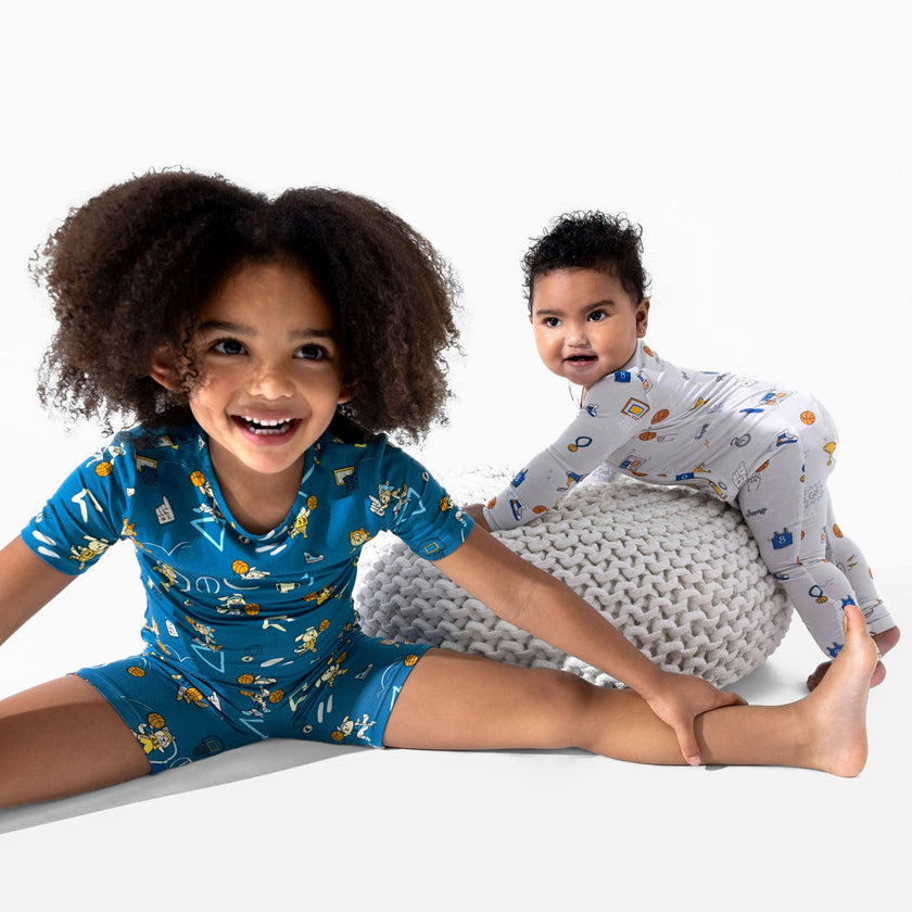 Basketball Pups Bamboo Kids Pajama Short Set