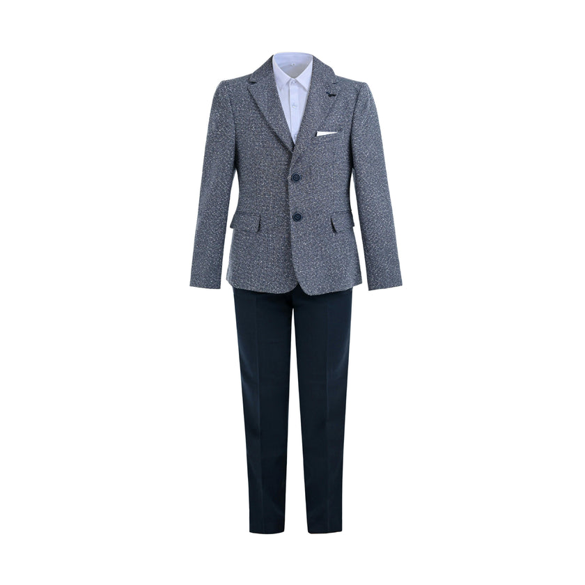 Blue Jack Textured Blazer Suit Set