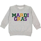 Mardi Gras Patch Sweatshirt - Gray