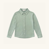 Boys' Knit Button Down in Green