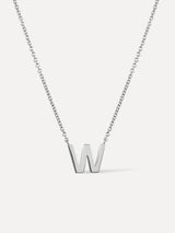 Silver Initial Necklace - Letter Necklace