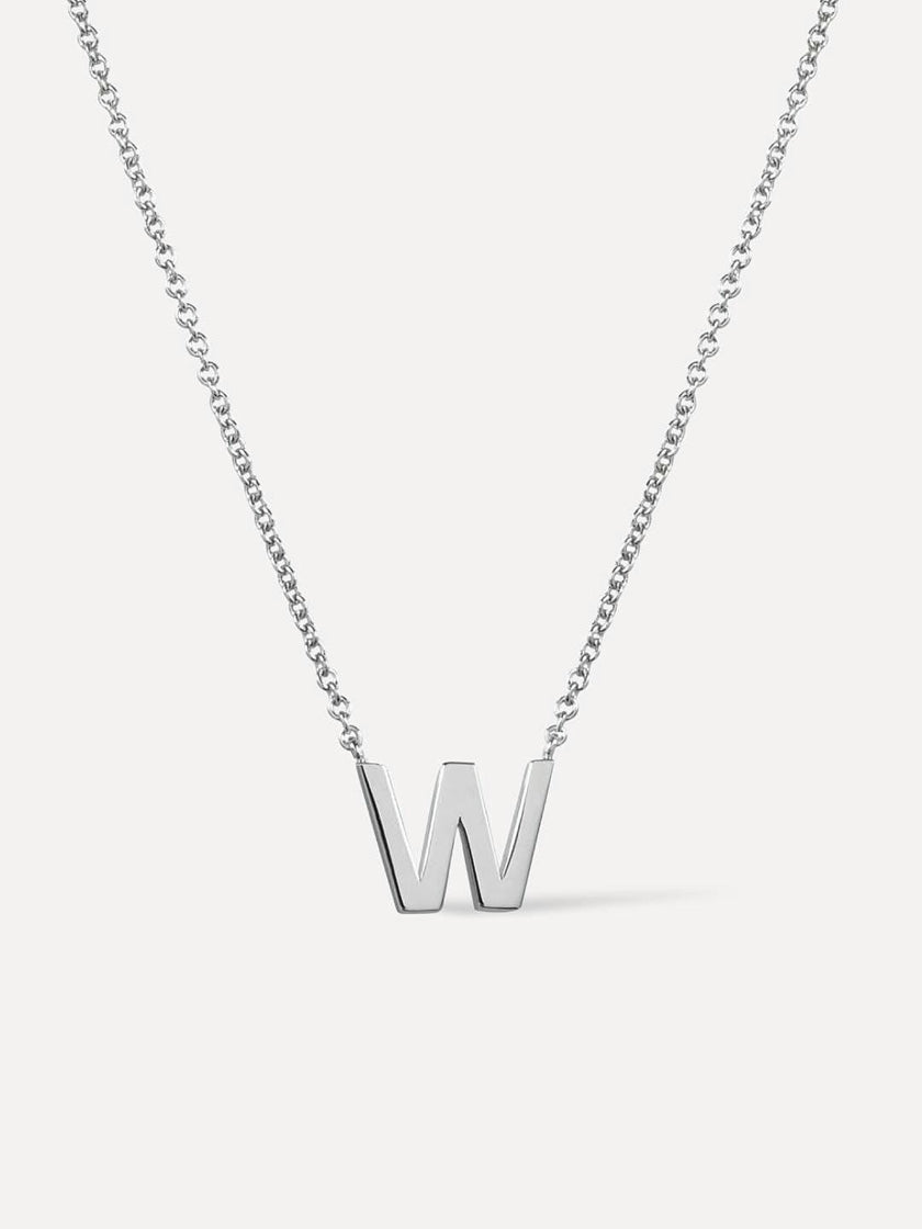 Silver Initial Necklace - Letter Necklace