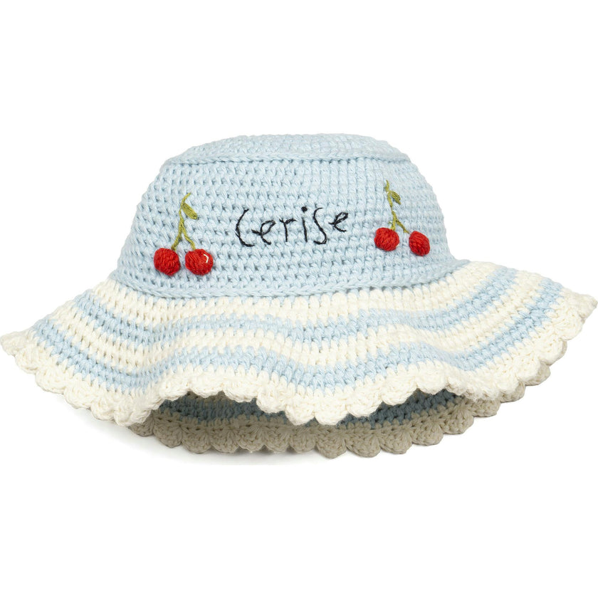 Crochet Bucket Hat in Cherry Striple