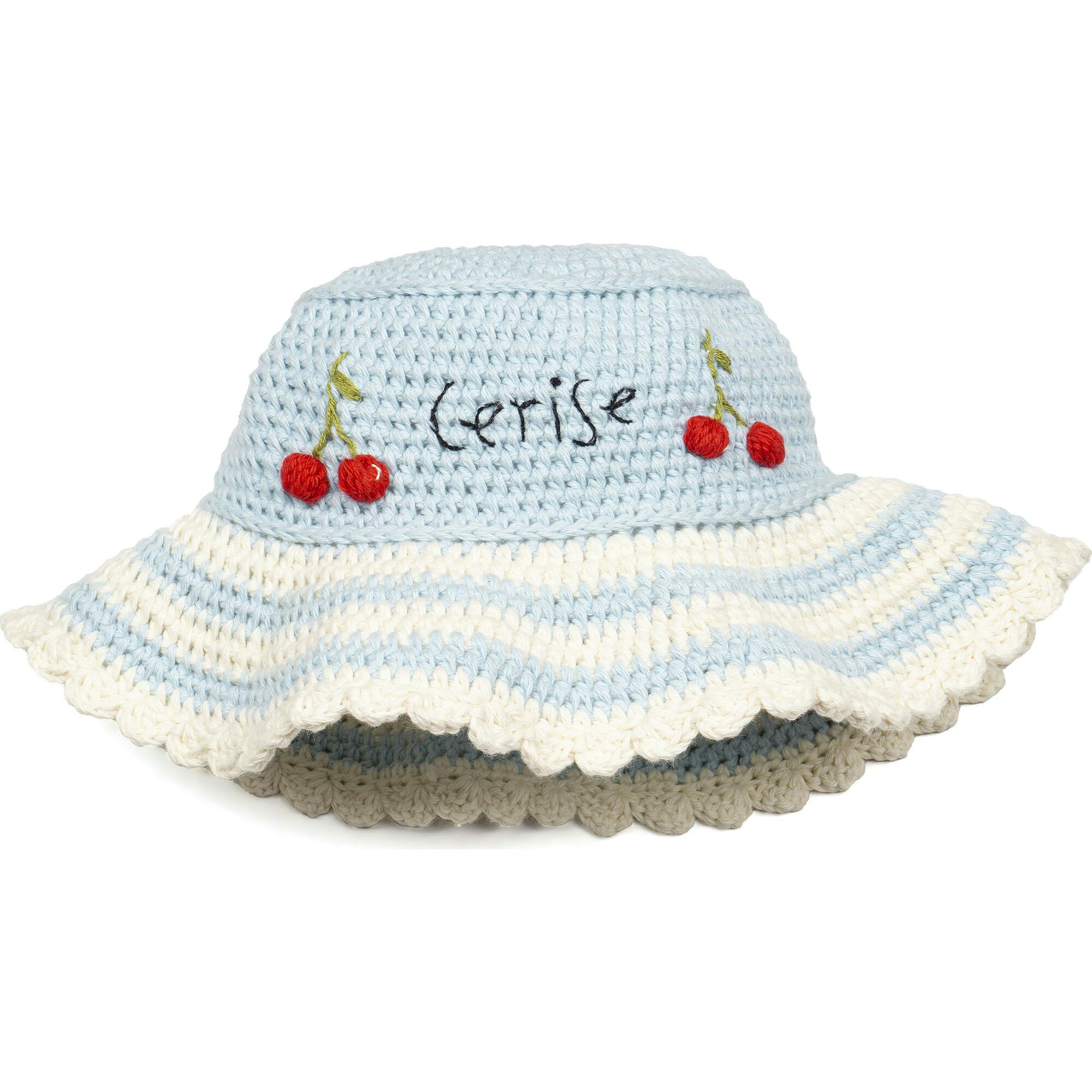 Crochet Bucket Hat in Cherry Striple