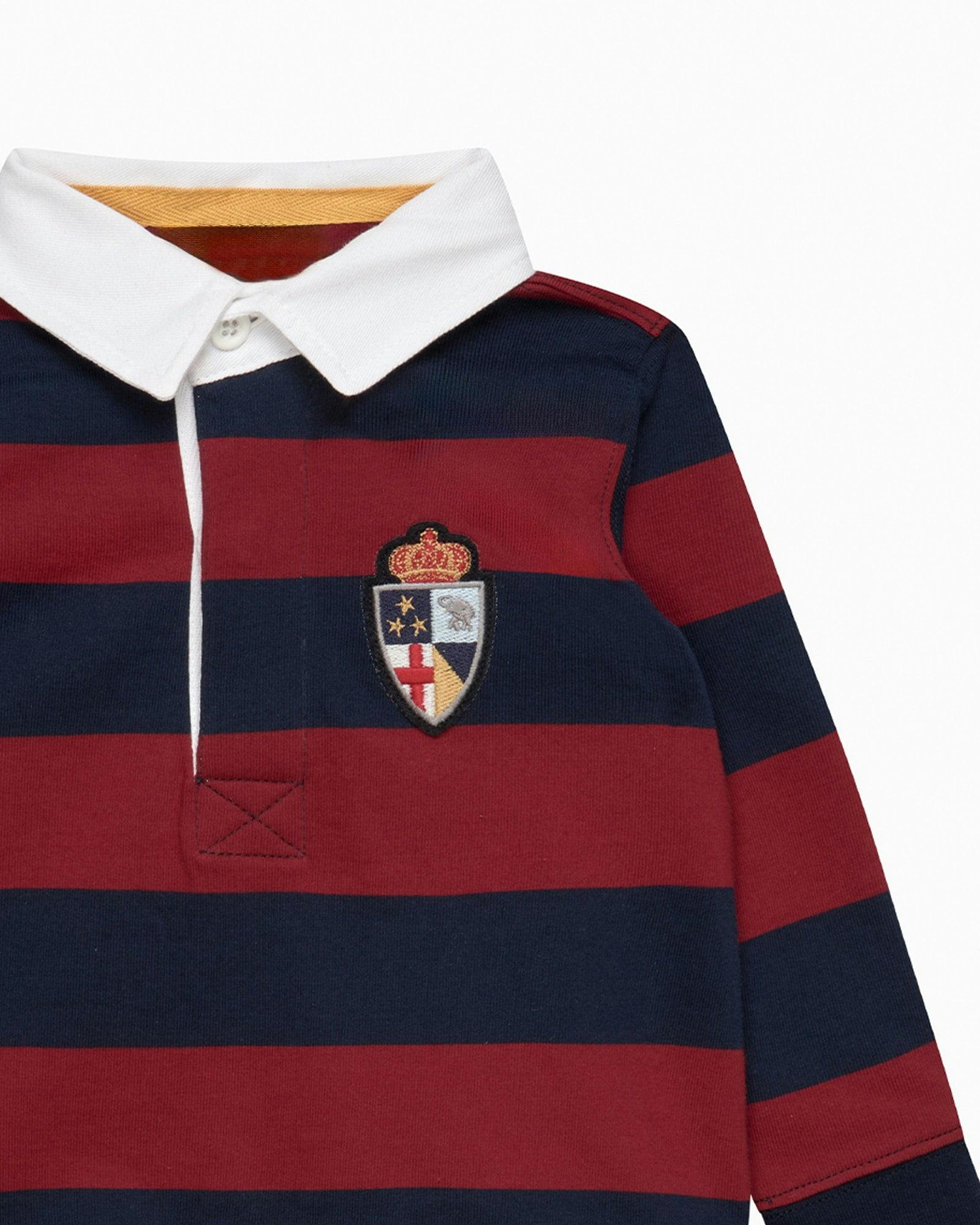Baby Nicholas Rugby Shirt in Red/Navy