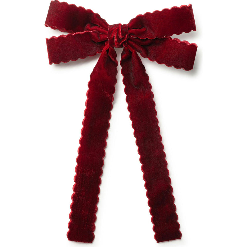 Opaline Velvet Scalloped Long Tail Clip