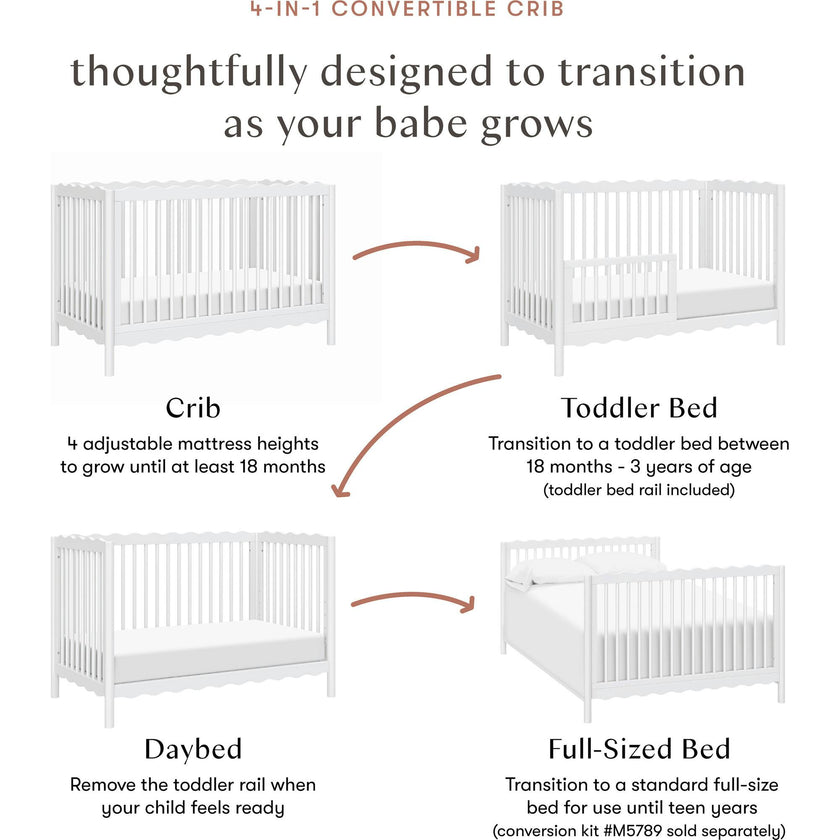 Swell 4-in-1 Convertible Crib with Toddler Bed Conversion Kit