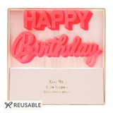 Happy Birthday Pink Acrylic Toppers