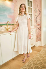 Celia Dress in Vanilla Eyelet