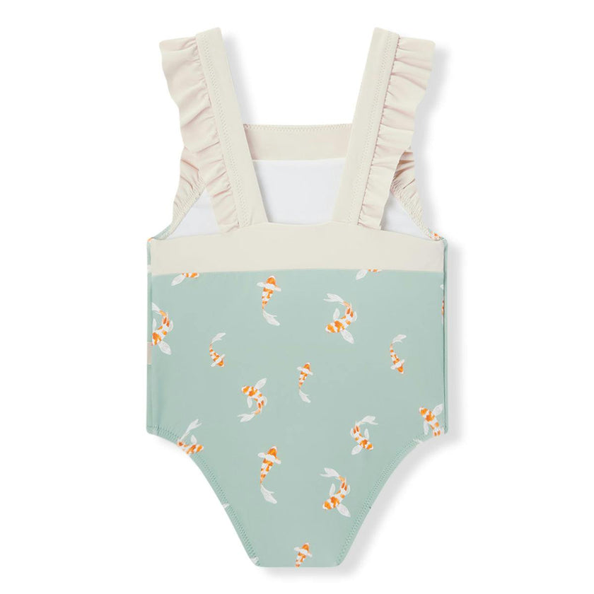 Swimming Koi Ruffle Square Neck Swimsuit