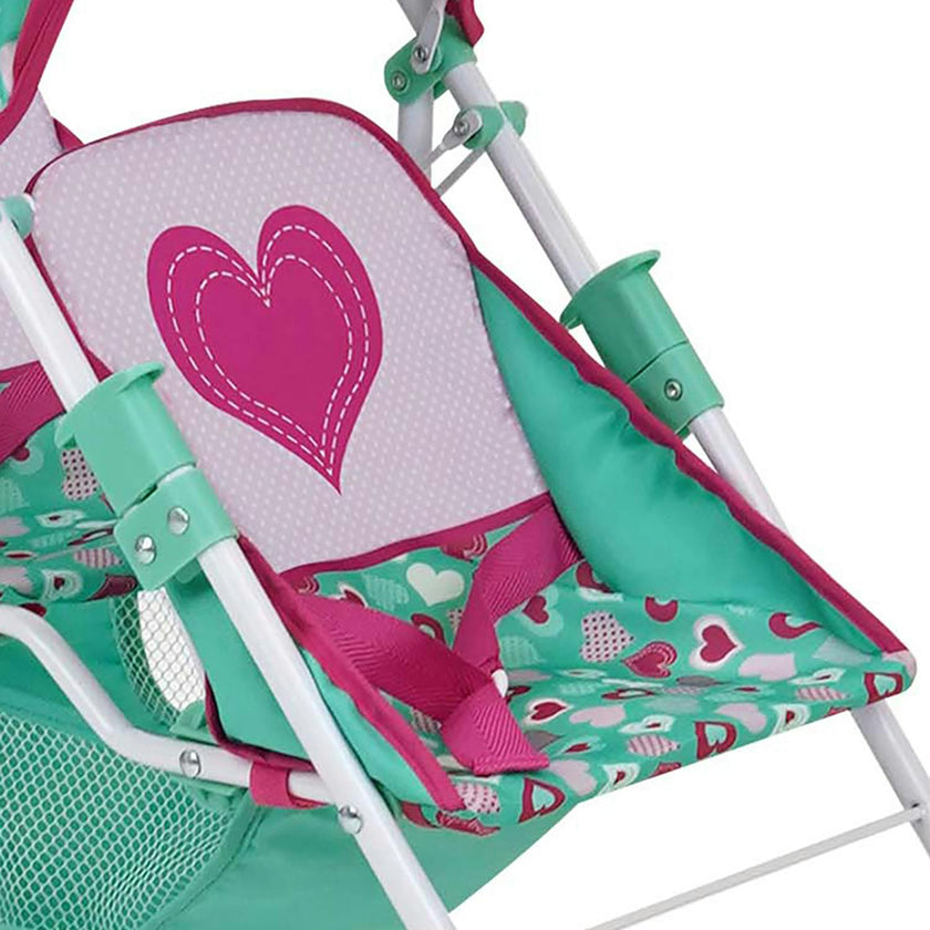 Mint Heart: Doll Stroller - Twin Tandem