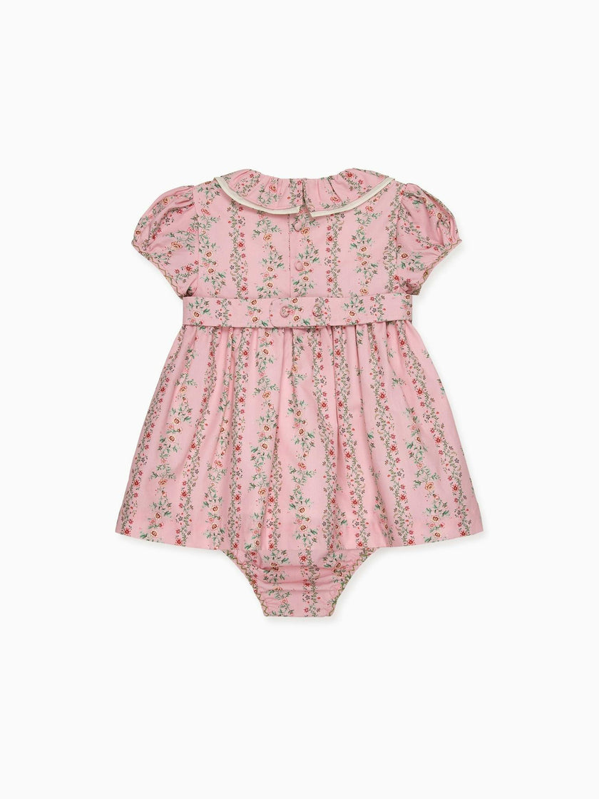 Pink Garland Floral Sara Baby Girl Hand-Smocked Set