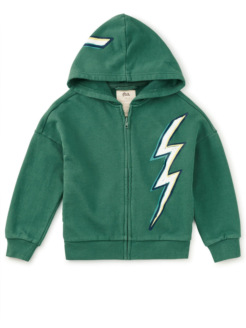 Lightning Bolt Easy Fit Hoodie, Silver Pine