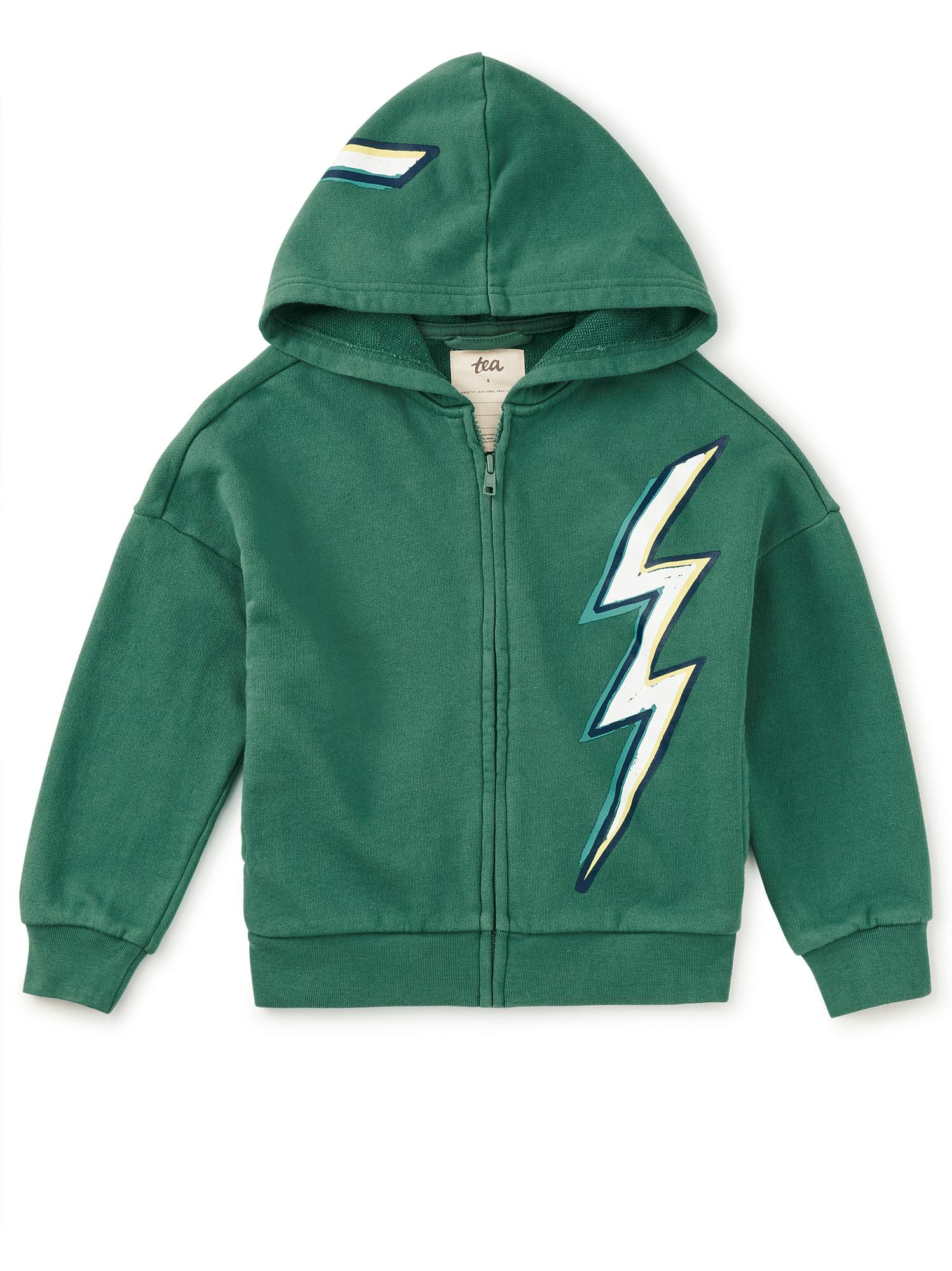Lightning Bolt Easy Fit Hoodie, Silver Pine