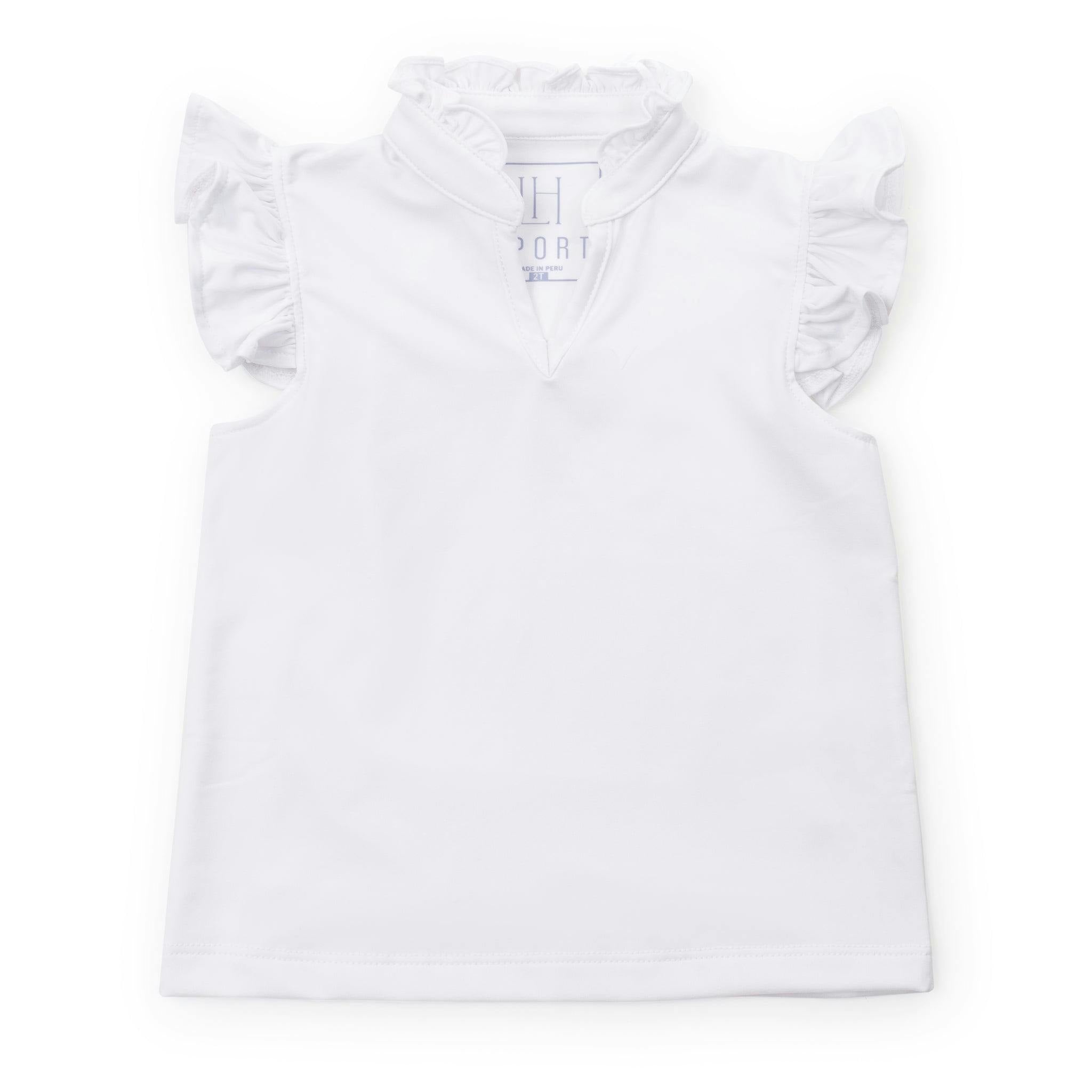 Ellie Girls' Sleeveless Performance Top by LH Sport White