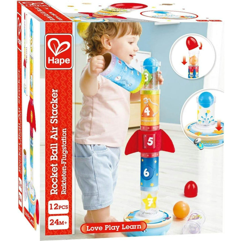 Hape: Rocket Ball Air Stacker&nbsp;- Sorting & Construction Stacking Toy