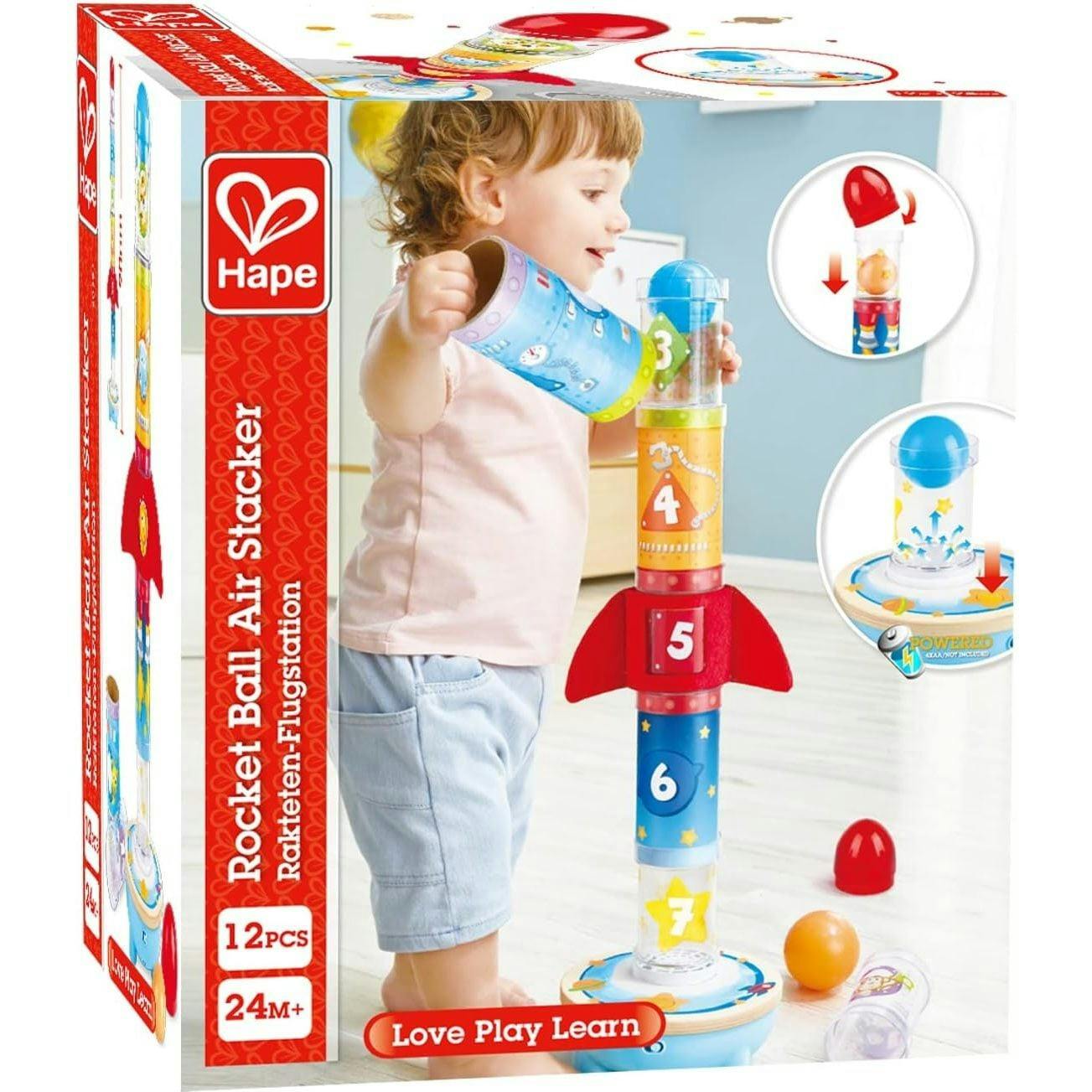 Hape: Rocket Ball Air Stacker&nbsp;- Sorting & Construction Stacking Toy