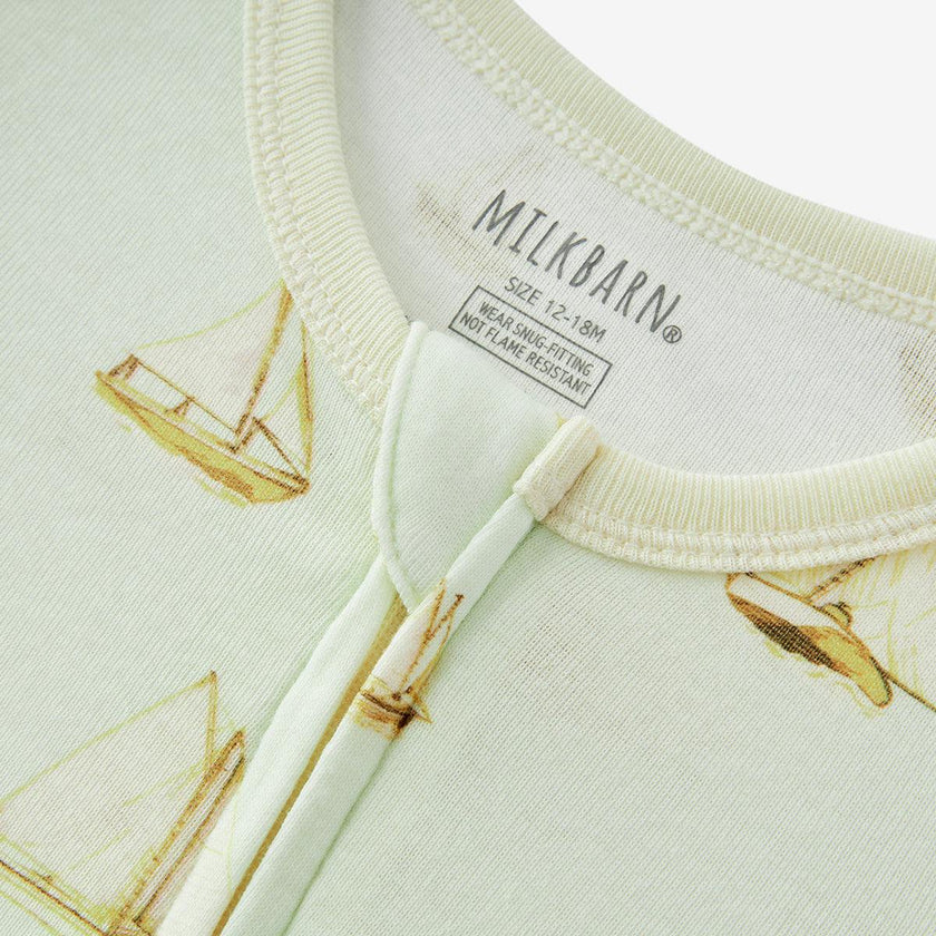 Sailboat Melody Organic Cotton Zipper Pajama