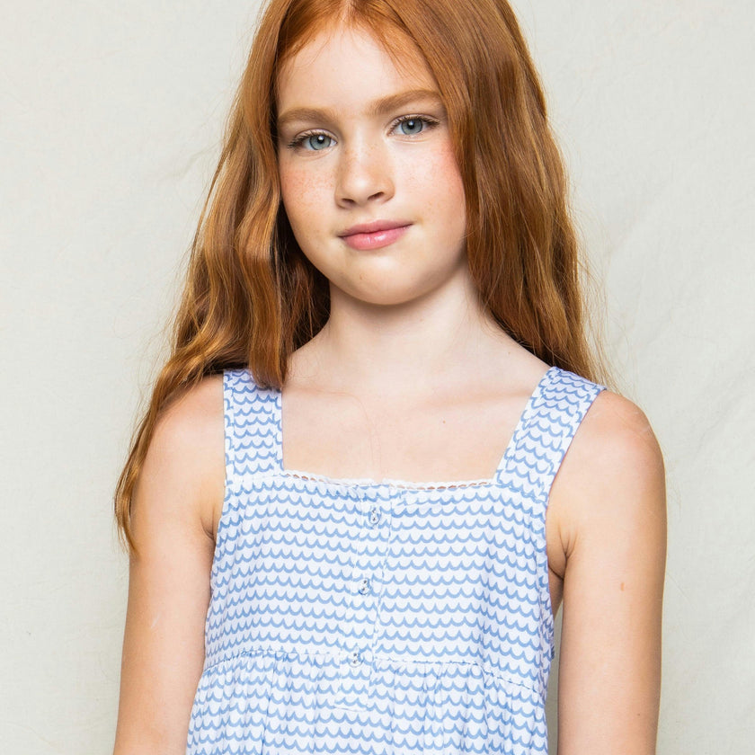 Girl's Twill Charlotte Nightgown in La Mer