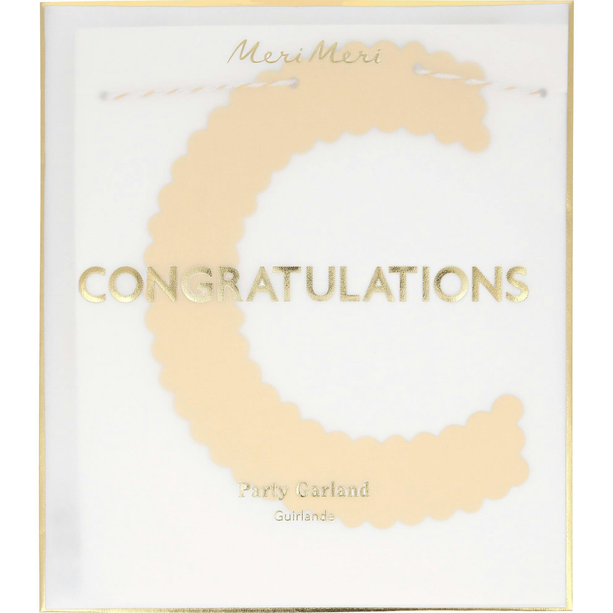 Gold Scallop Congratulations Garland