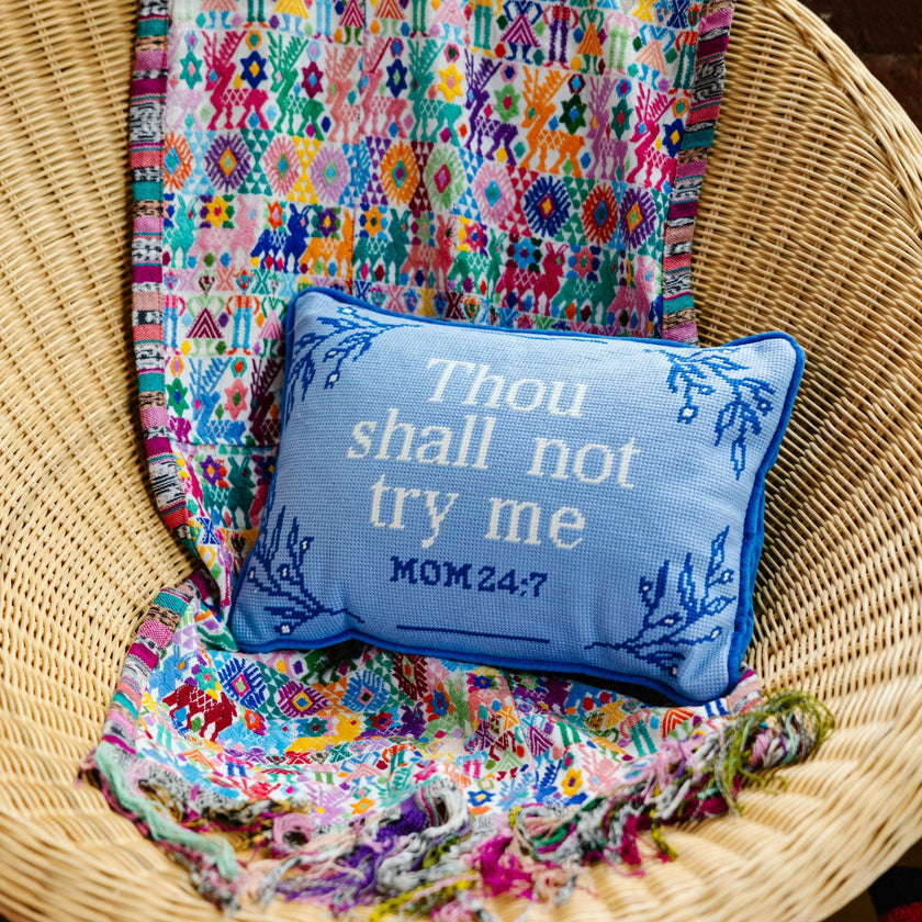 Try Me Needlepoint Pillow