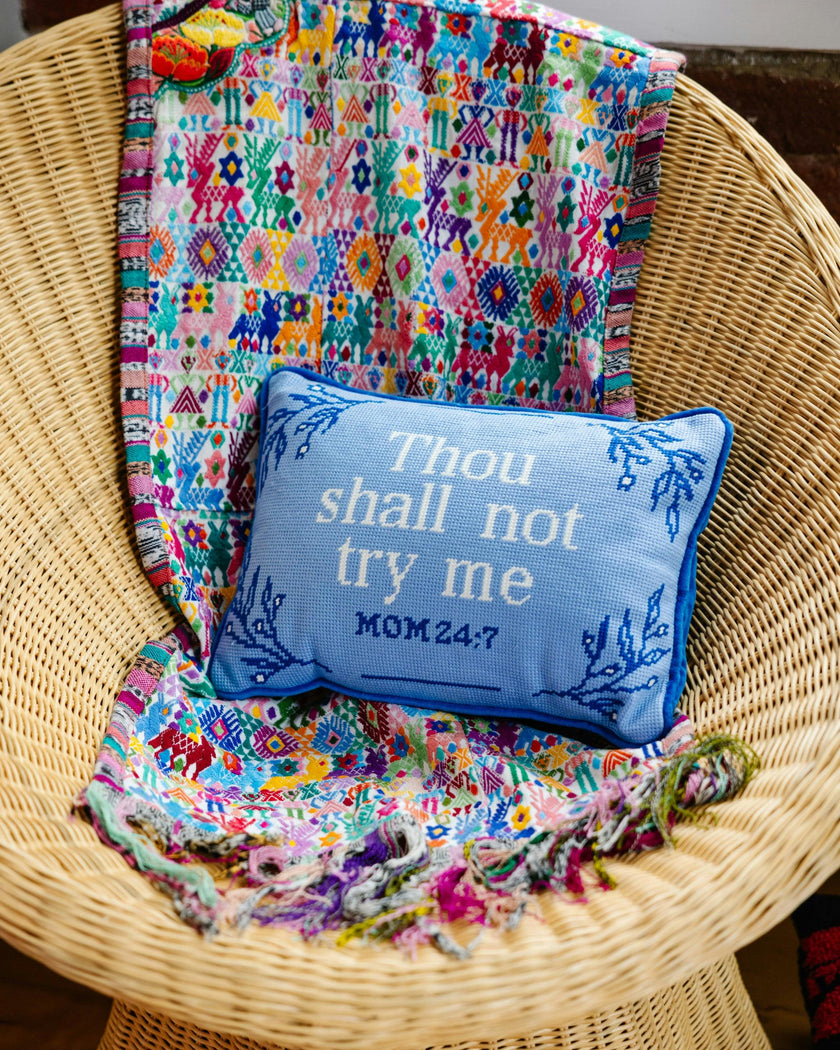 Try Me Needlepoint Pillow