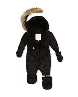 Baby Original One Piece Puffy Snowsuit With Removable Mittens And Boots Black