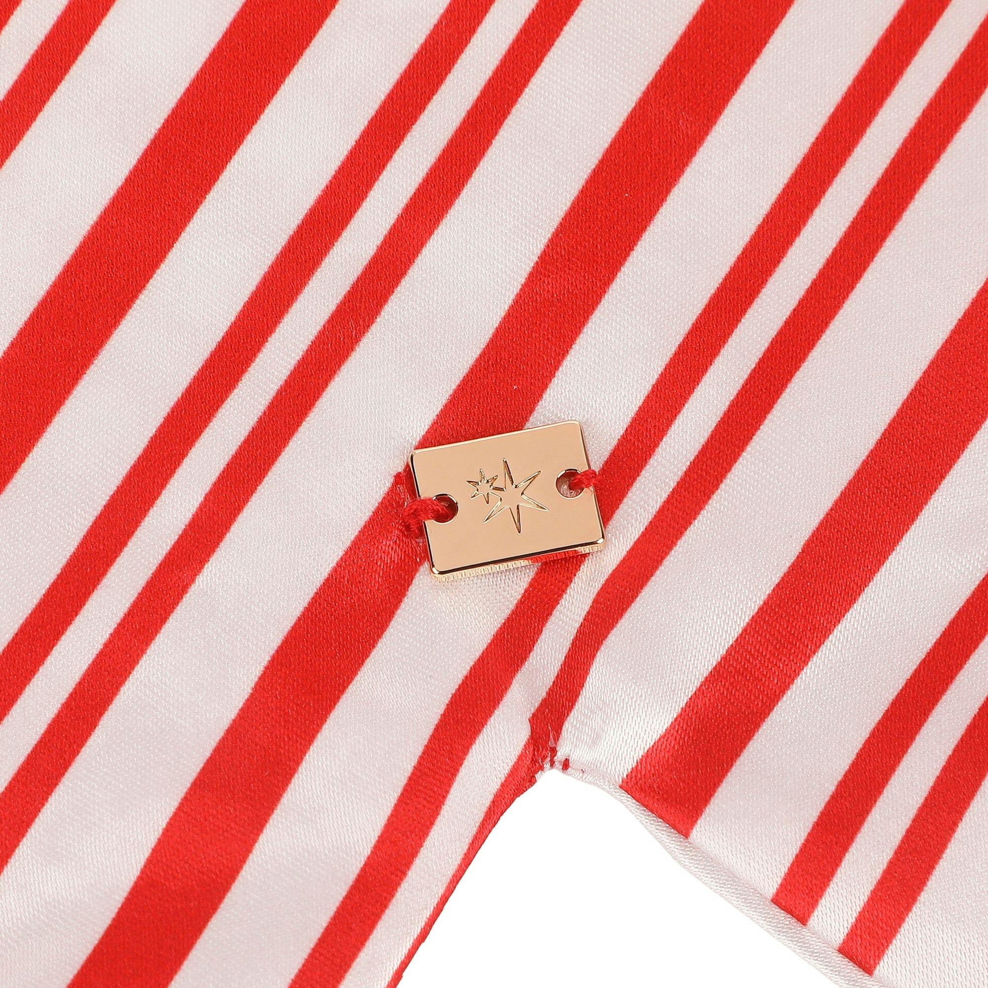 Packed Party Sweetheart Striped Jumbo Bow Headband - Red and White Striped Oversized Satin Bow Headband for Holiday Parties and Festive Photo Ops, One Size
