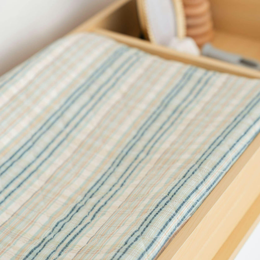 Charlie Farmhouse Quilted Plaid Changing Pad Cover